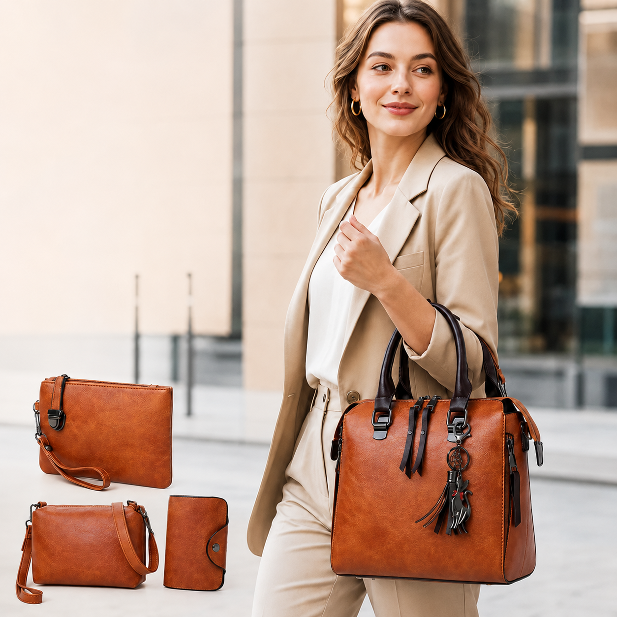 Kit de Bolsas Elegancia Premium en Cuero - Compra 1 y Llévate 4
